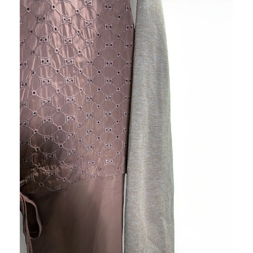 LOGO by Lori Goldstein Women L Hooded Jacket Embroidered Zip Rust Windbreaker - Picture 3 of 9